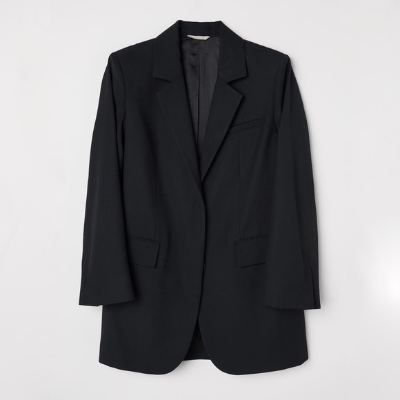 H&M Trend Oversized Blazer Jacket in Black Size EUR 32 / US 2 - Picture 1 of 6